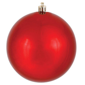 Vickerman N591003DSV 4" Red Shiny Ball UV Drilled 6/Bag