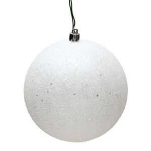 Vickerman N591011DQ - 4 inch White Sequin Ball Christmas Ornament - 6 Pack