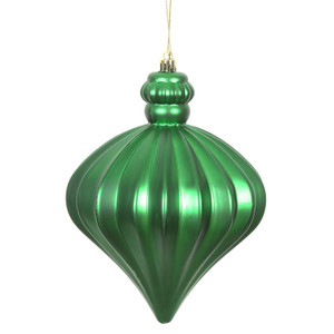 Vickerman N175804D - 6 inch Green Matte Onion Christmas Ornament - 4 Pack