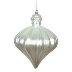 Vickerman N175807D - 6 inch Silver Matte Onion Christmas Ornament - 4 Pack