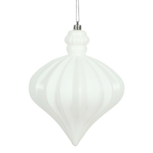 Vickerman N175811D 6" White Matte Onion Drop 4/Bg