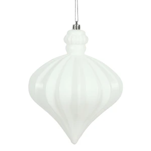 Vickerman N175811D - 6 inch White Matte Onion Christmas Ornament - 4 Pack