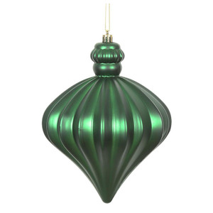 Vickerman N175824D - 6 inch Emerald Matte Onion Christmas Ornament - 4 Pack