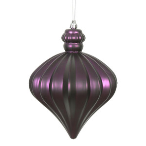  Vickerman N175826D 6" Plum Matte Onion Drop 4/Bg 