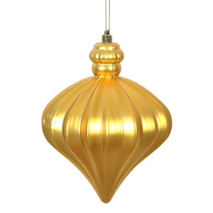  Vickerman N175837D 6" Honey Gold Matte Onion Drop 4/Bg 