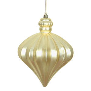 Vickerman N175838D - 6 inch Champagne Matte Onion Christmas Ornament - 4 Pack