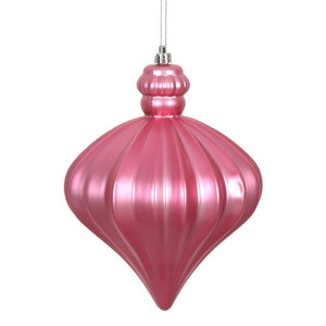 Vickerman N175845D - 6 inch Mauve Matte Onion Christmas Ornament - 4 Pack