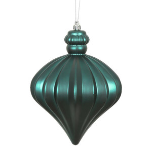 Vickerman N175862D - 6 inch Sea Blue Matte Onion Christmas Ornament - 4 Pack