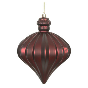 Vickerman N175865D - 6 inch Burgundy Matte Onion Christmas Ornament - 4 Pack