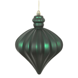 Vickerman N175874D - 6 inch Midnight Green Matte Onion Christmas Ornament - 4 Pack