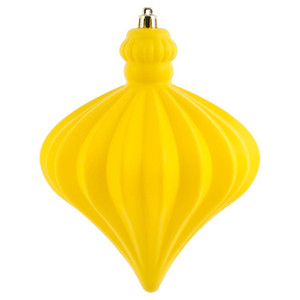 Vickerman N175878D 6" Yellow Matte Onion Drop 4/Bg