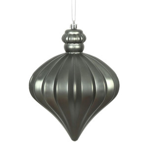Vickerman N175887D 6" Pewter Matte Onion Drop 4/Bg