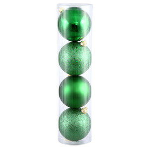 Vickerman N591204A - 4.75 inch Green 4-Finish Ball Christmas Ornament - 4 Pack