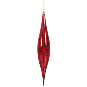 Vickerman N176619 - 13 inch Wine Shiny Teardrop Christmas Ornament - 2 Pack