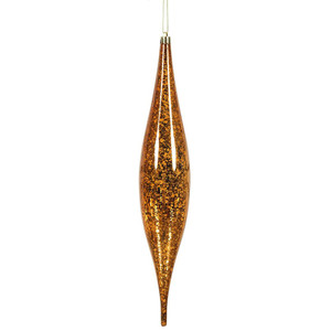 Vickerman N176688 - 13 inch Copper Shiny Teardrop Christmas Ornament - 2 Pack