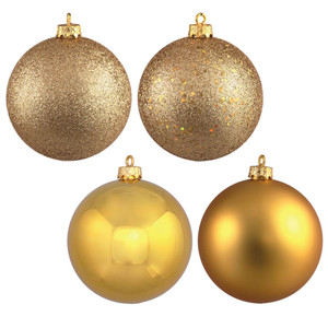 Vickerman N591208A 4.75" Gold 4 Finish Ball Asst 4/Box