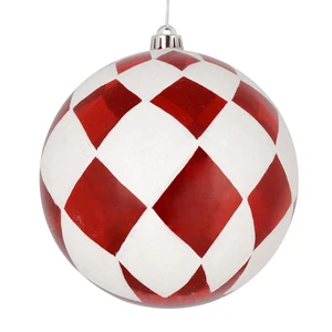 Vickerman N180603 - 6 inch Red Glitter Ball Christmas Ornament - 3 Pack