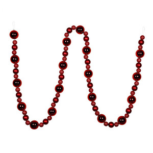 Vickerman N181703 - 9 ft Red Ball Christmas Garland - Unlit