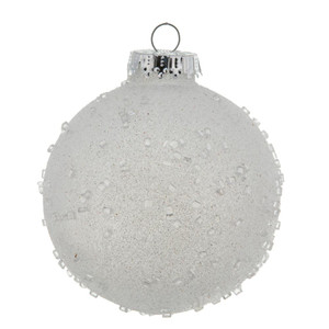 Vickerman N185111 4" White Ice Ball 6/Bag
