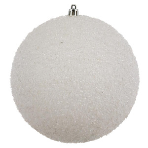 Vickerman N185811D - 6 inch White Glitter Ball Christmas Ornament - 4 Pack