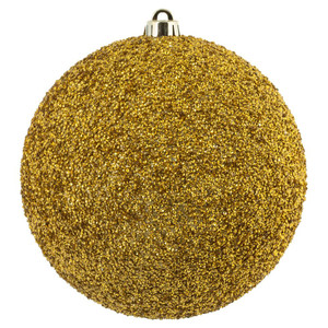 Vickerman N185908D 8" Gold Beaded Ball Drilled 2/Bag
