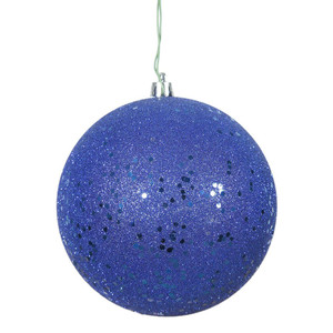Vickerman N591222DQ - 4.75 inch Cobalt Blue Sequin Ball Christmas Ornament - 4 Pack