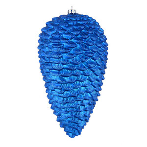 Vickerman N187302D - 10 inch Blue Glitter Pinecone Christmas Ornament - 2 Pack
