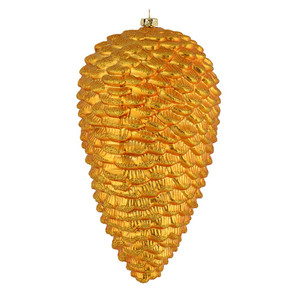 Vickerman N187330D - 10 inch Antique Gold Glitter Pinecone Christmas Ornament - 2 Pack