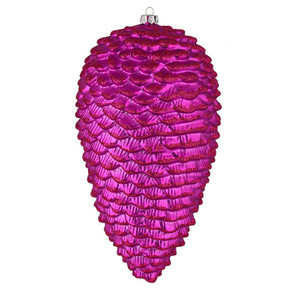  Vickerman N187370D 10" Fuchsia Matte Glitter Pinecone 2/Box 
