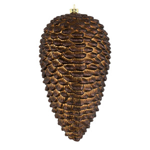 Vickerman N187375D - 10 inch Chocolate Glitter Pinecone Christmas Ornament - 2 Pack