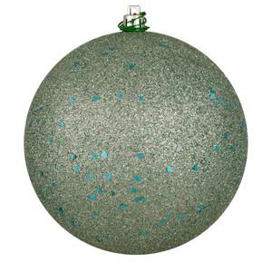 Vickerman N591240DQ - 4.75 inch Frosty Mint Sequin Ball Christmas Ornament - 4 Pack