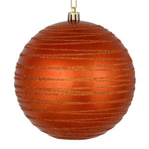 Vickerman N187718D 4.75" Burnish Org Candy Glitt Ball 4/Bag