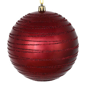  Vickerman N187719D 4.75" Wine Candy Glitter Ball 4/Bag 