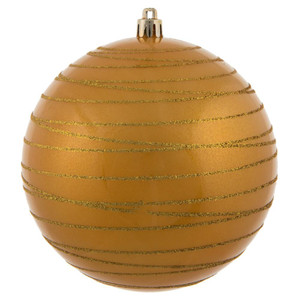  Vickerman N187737D 4.75" Honey Gold Candy Glitter Ball 4/Bg 