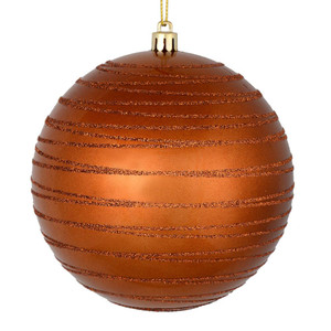 Vickerman N187788D 4.75" Copper Candy Glitter Ball 4/Bag