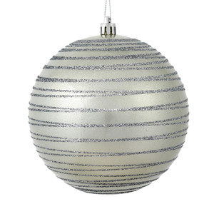  Vickerman N187825D 6" Limestone Candy Glitter Ball 3/Bag 