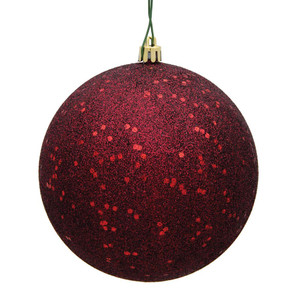  Vickerman N591265DQ 4.75" Burgundy Sequin Ball Drilled 4/Bag 