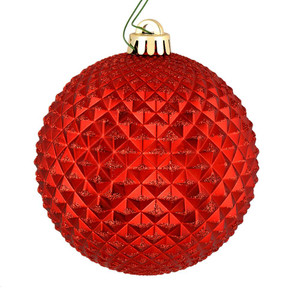 Vickerman N188503D 4" Red Durian Glitter Ball 6/Bag