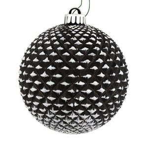 Vickerman N188517D 4" Black Durian Glitter Ball 6/Bag