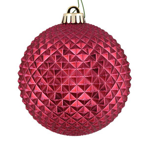 Vickerman N188521D - 4 inch Berry Red Glitter Ball Christmas Ornament - 6 Pack