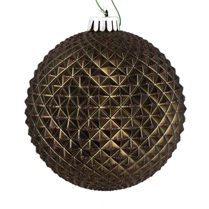 Vickerman N188584D - 4 inch Gunmetal Glitter Ball Christmas Ornament - 6 Pack