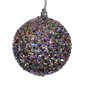Vickerman N188599DQ - 4 inch Multi-Color Sequin Ball Christmas Ornament - 6 Pack