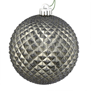 Vickerman N188725D - 6 inch Limestone Glitter Ball Christmas Ornament - 4 Pack