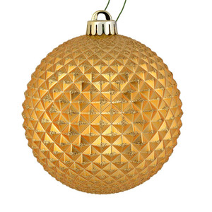 Vickerman N188733D - 6 inch Copper Gold Glitter Ball Christmas Ornament - 4 Pack