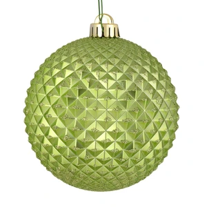 Vickerman N188754D - 6 inch Celadon Glitter Ball Christmas Ornament - 4 Pack