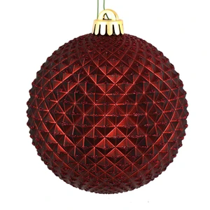 Vickerman N188765D 6" Burgundy Durian Glitt Ball Drill 4/Bg