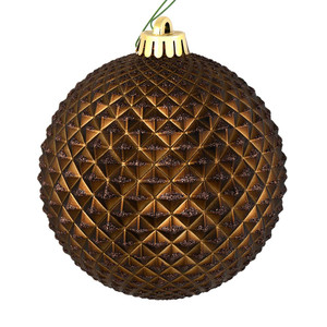 Vickerman N188775D - 6 inch Chocolate Glitter Ball Christmas Ornament - 4 Pack