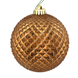 Vickerman N188776D - 6 inch Mocha Glitter Ball Christmas Ornament - 4 Pack