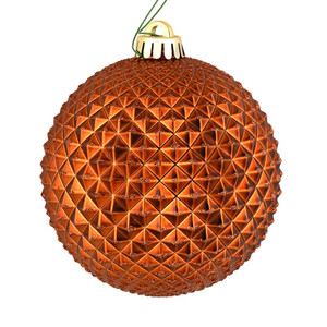 Vickerman N188788D - 6 inch Copper Glitter Ball Christmas Ornament - 4 Pack