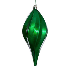 Vickerman N189504DCV - 8 inch Green Candy Teardrop Outdoor Christmas Ornament - 3 Pack